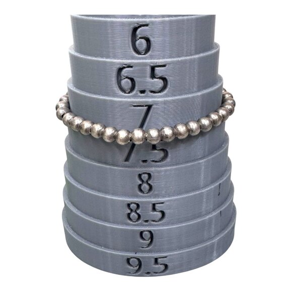 Vintage Mexico Ball Bead Sterling Silver 925 Beaded Bracelet Cuff 7.5" Modernist - Picture 5 of 7